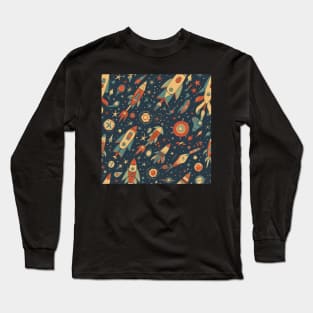 Rocket Pattern Long Sleeve T-Shirt